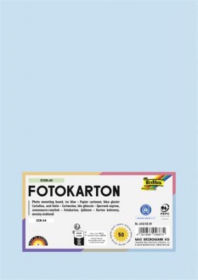 Dekorkarton, A4, 300 g, 50 lap, FOLIA, jégkék